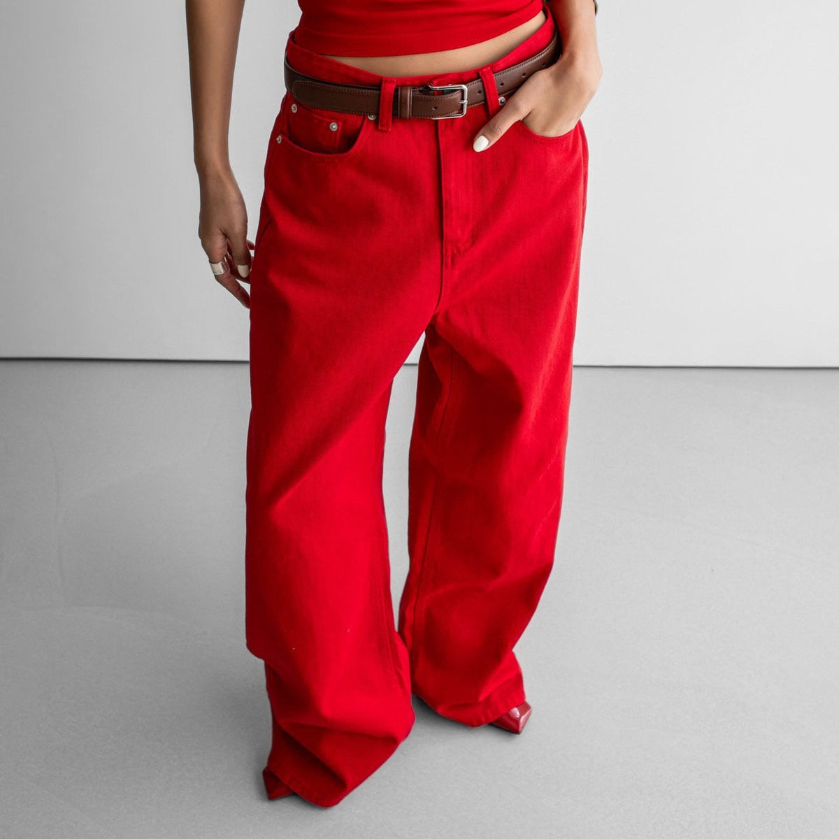 Statement Wide-Leg Denim Jeans