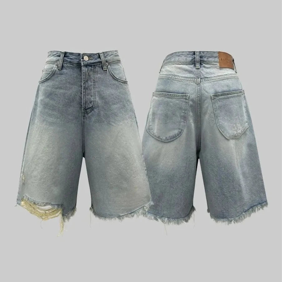 Zerrissene Jeans-Shorts