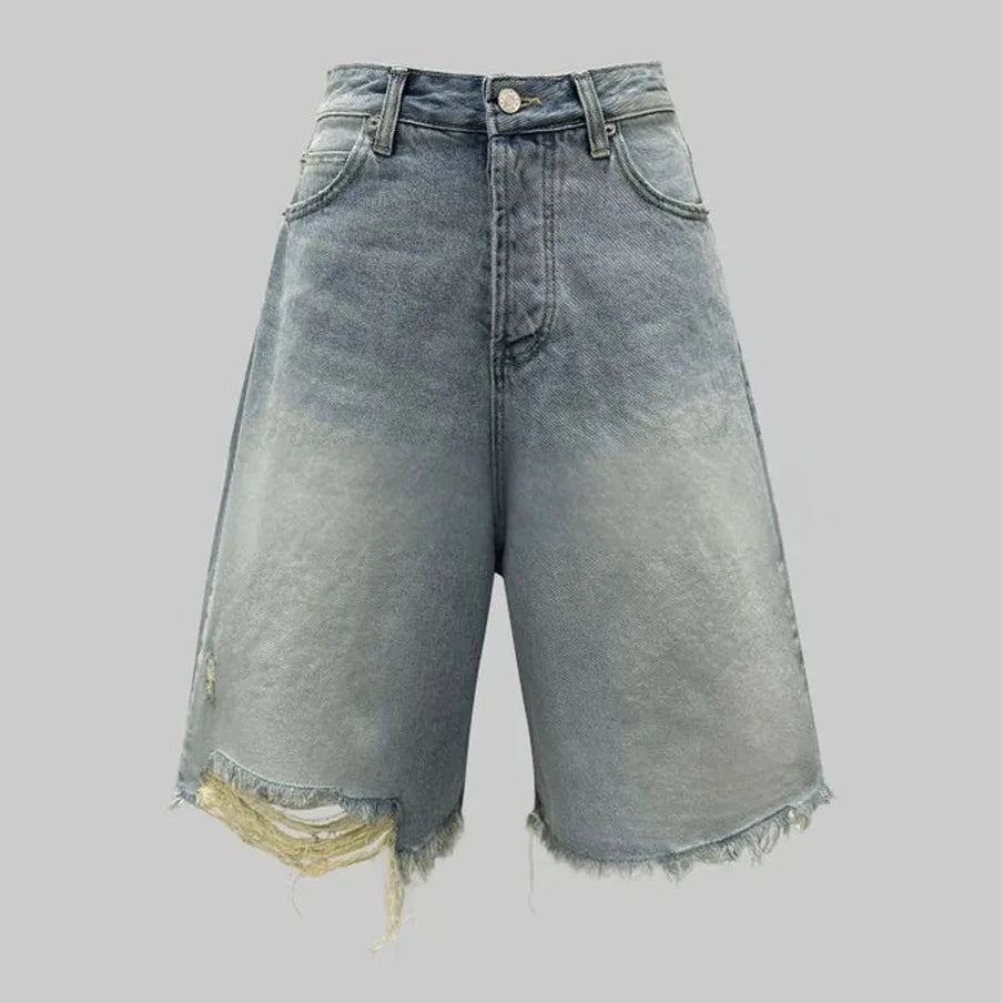 Zerrissene Jeans-Shorts