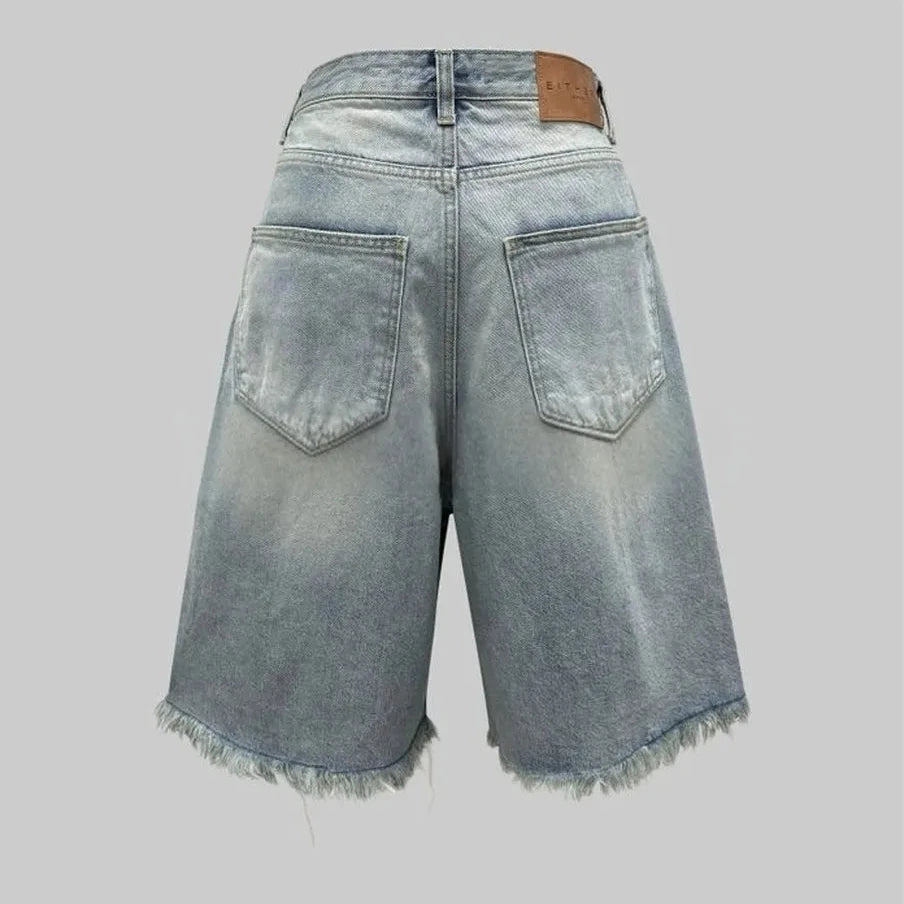 Zerrissene Jeans-Shorts