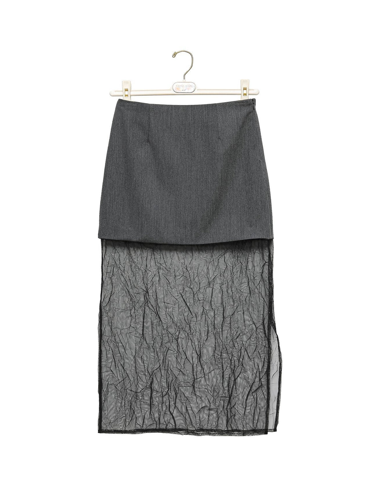 Mesh Slit Pencil Skirt