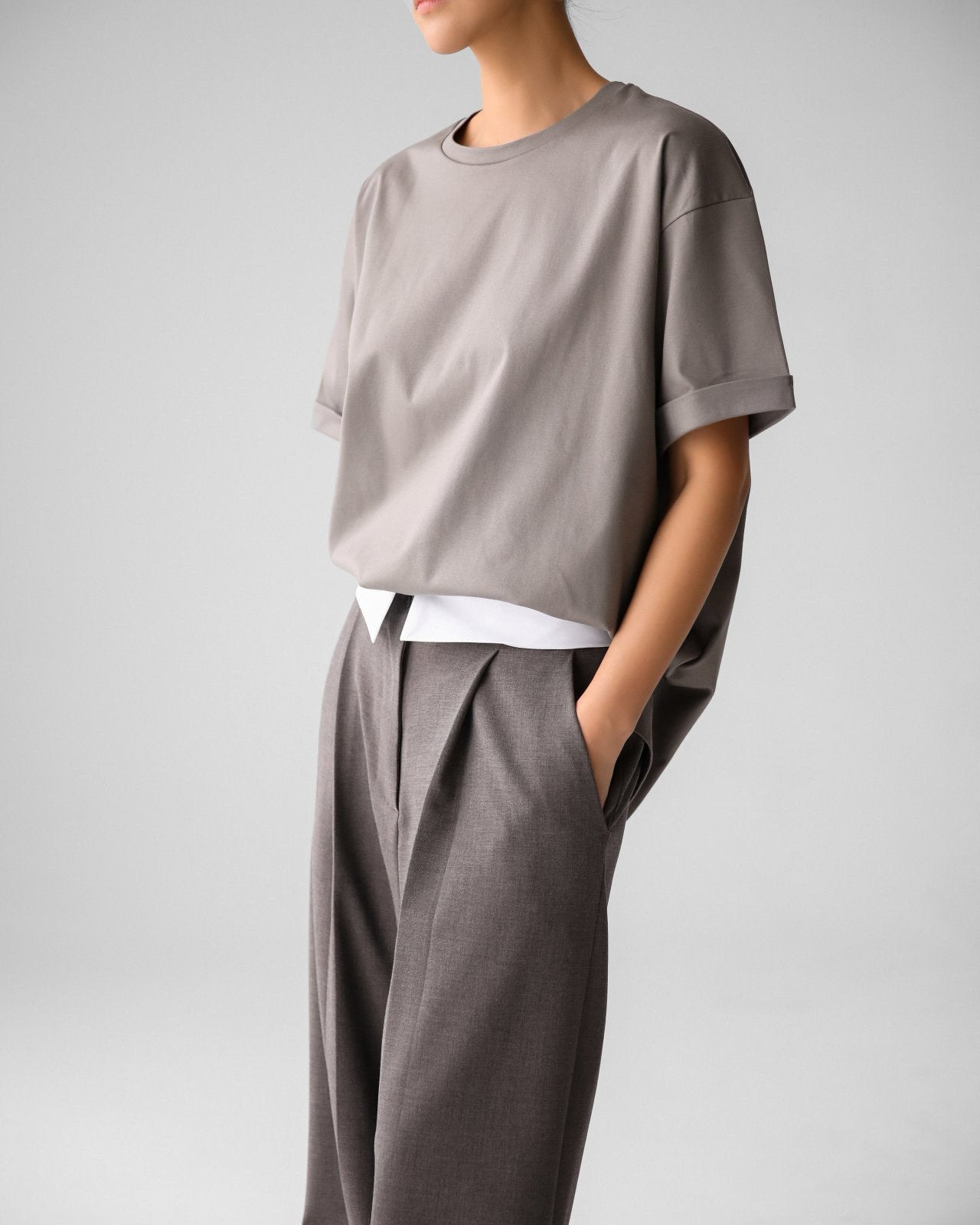Premium Oversized Cotton Rolled Up T – Shirt