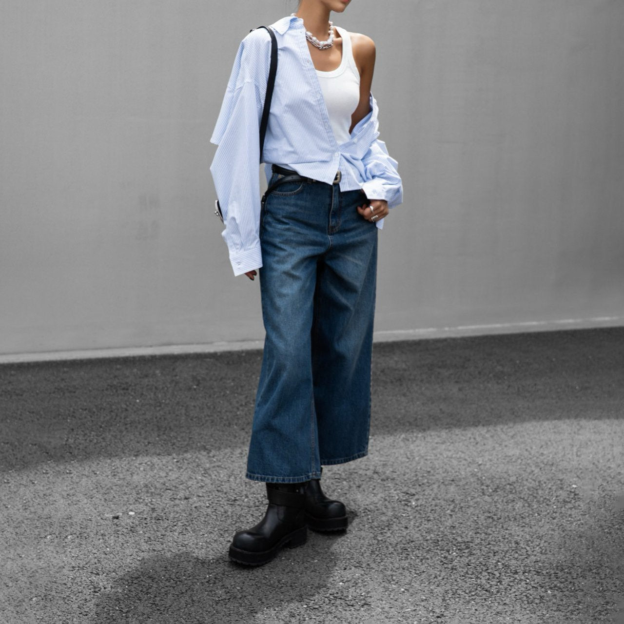 Asymmetrical Poplin Shirt