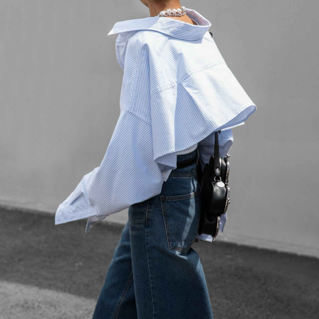 Asymmetrical Poplin Shirt