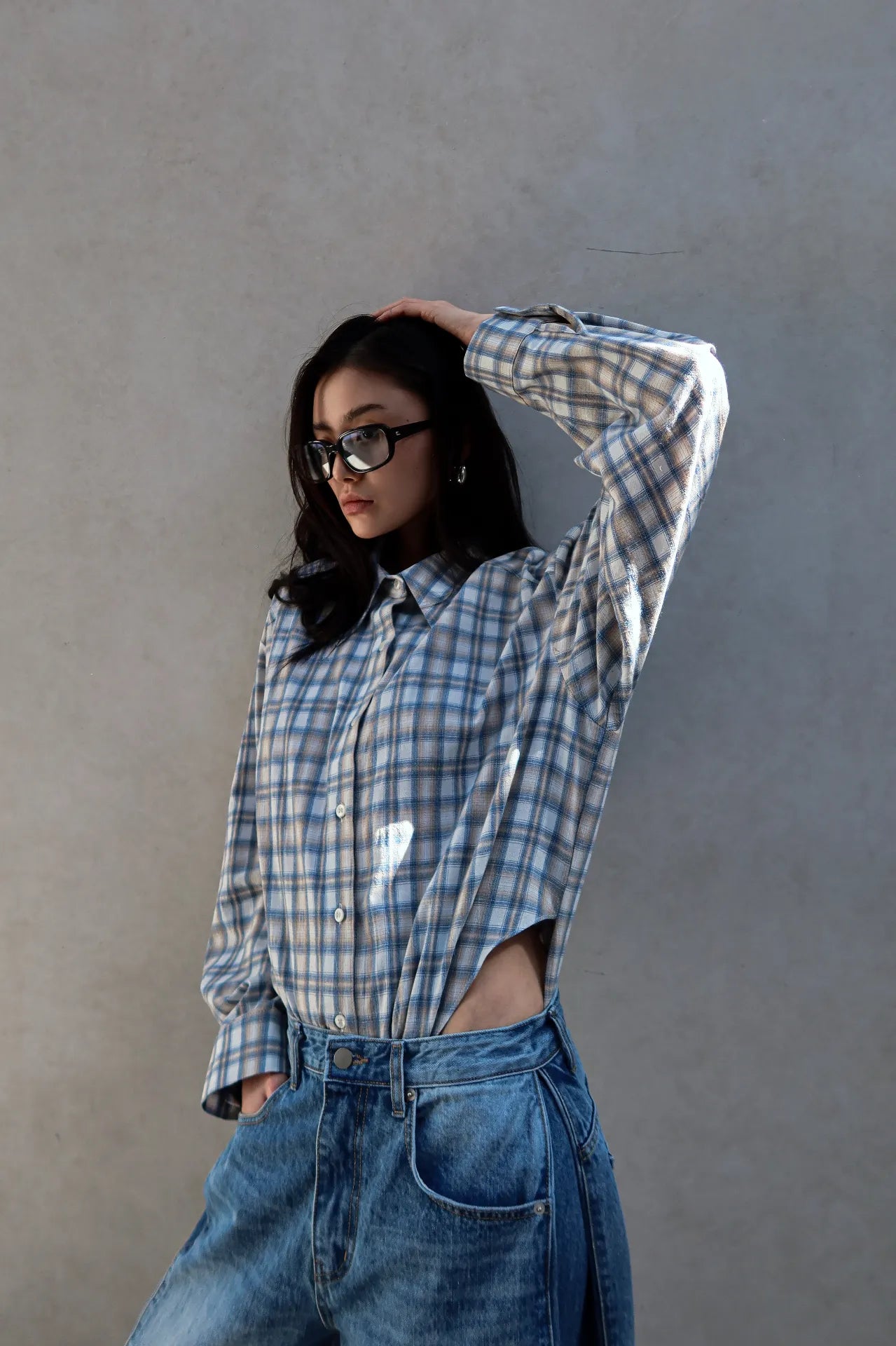 Buttoned Hem Jeans