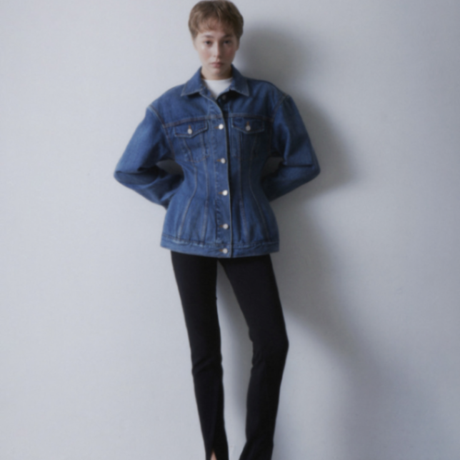 Contour Waist Denim Jacket