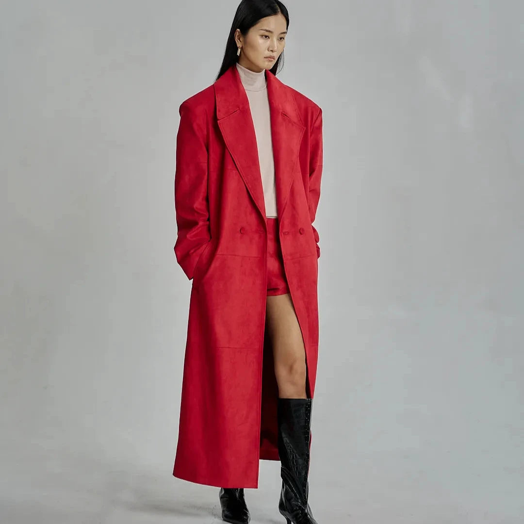 The Velora Coat in Red