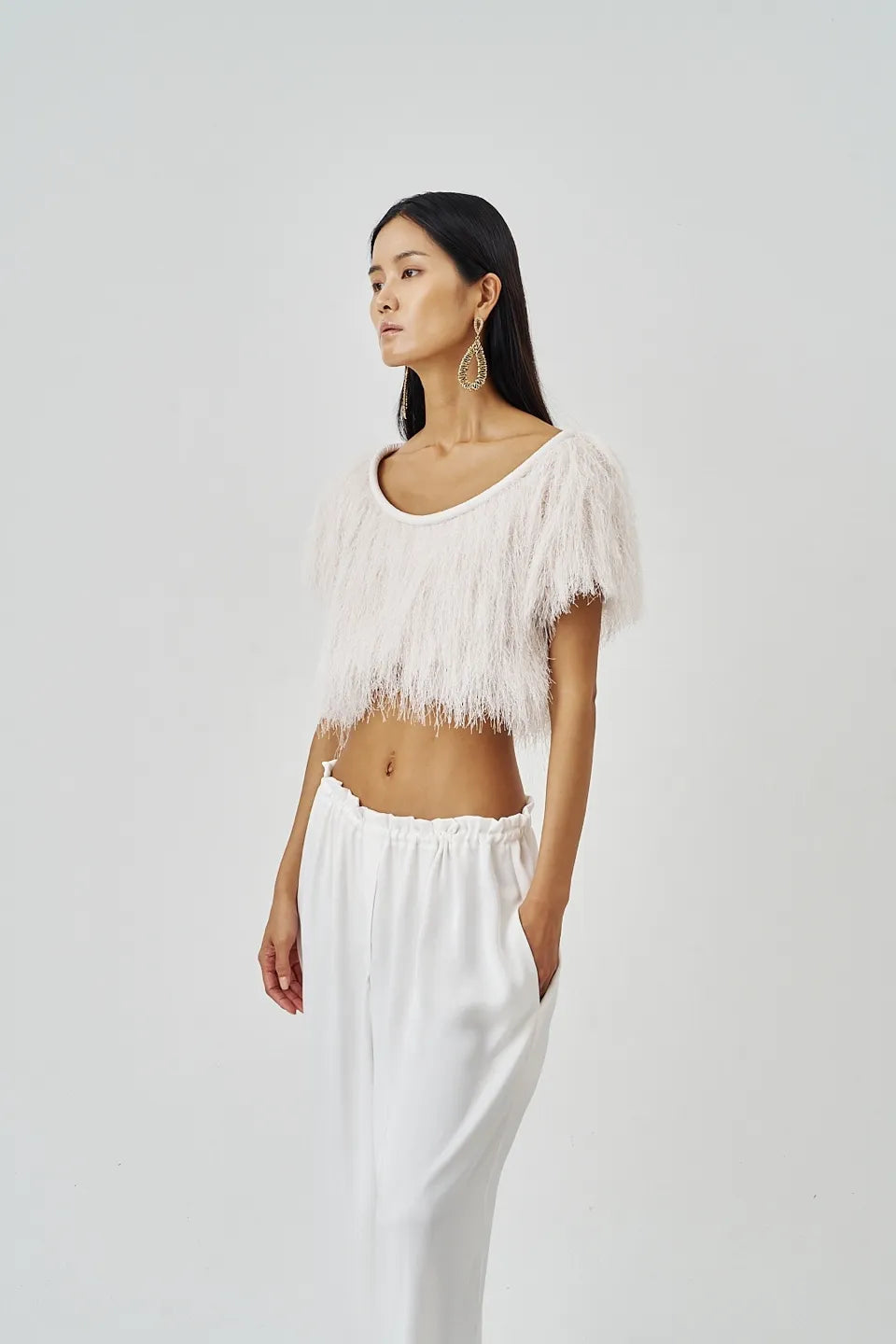 The Fringe Top Ivory