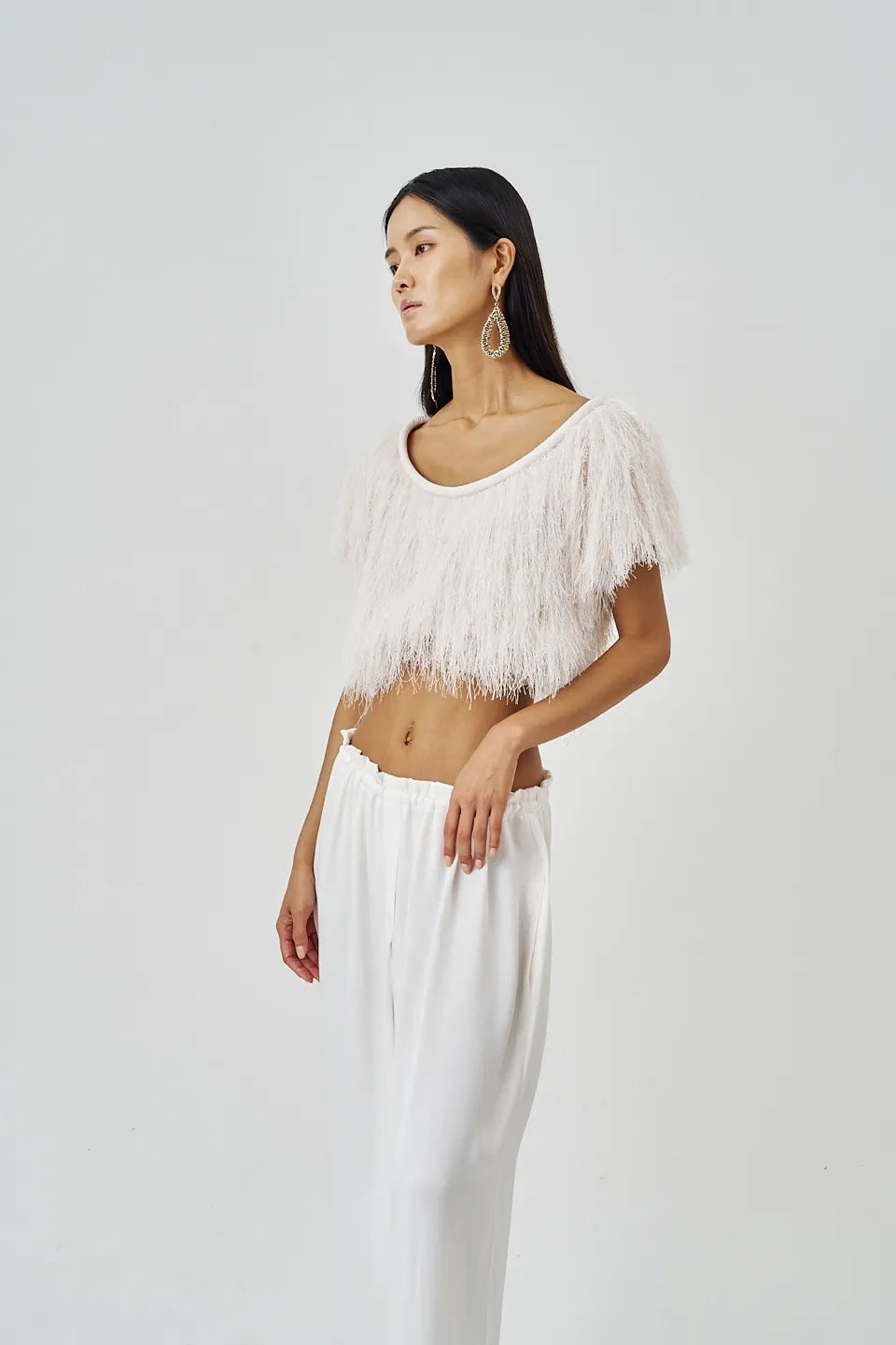 The Fringe Top Ivory