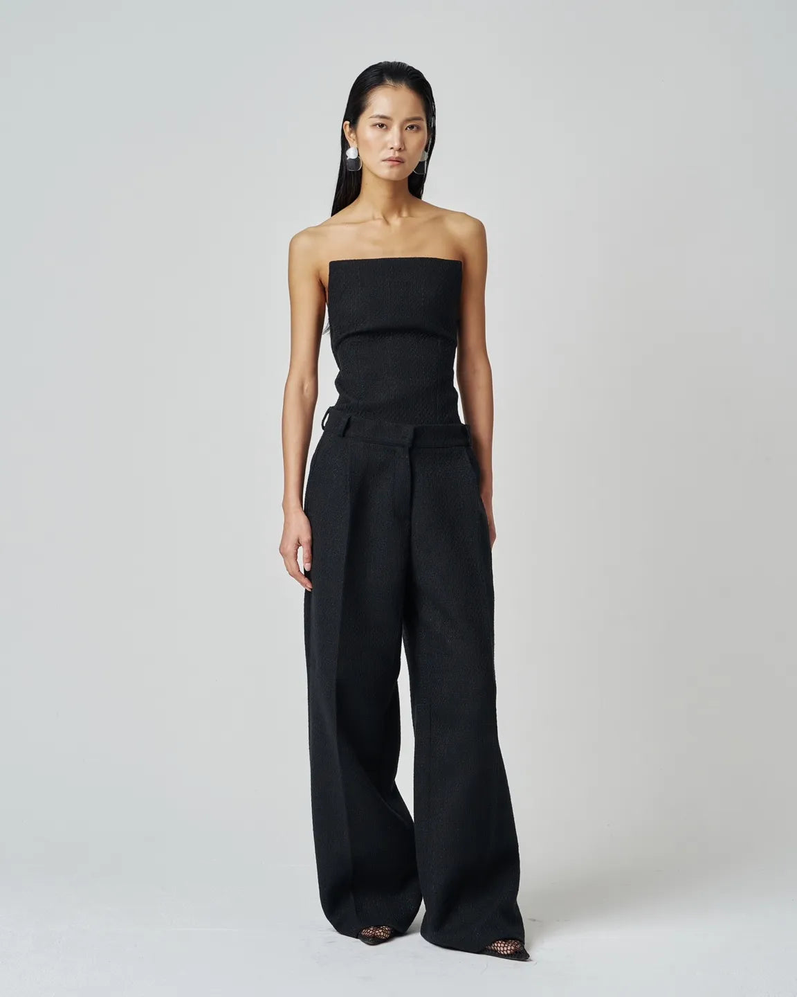 Black Tweed Top