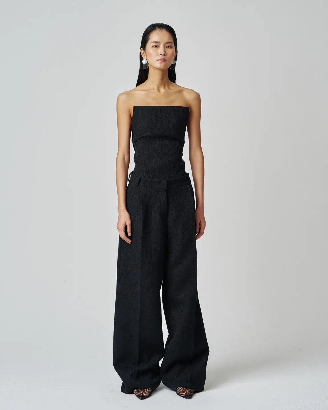 Black Tweed Top