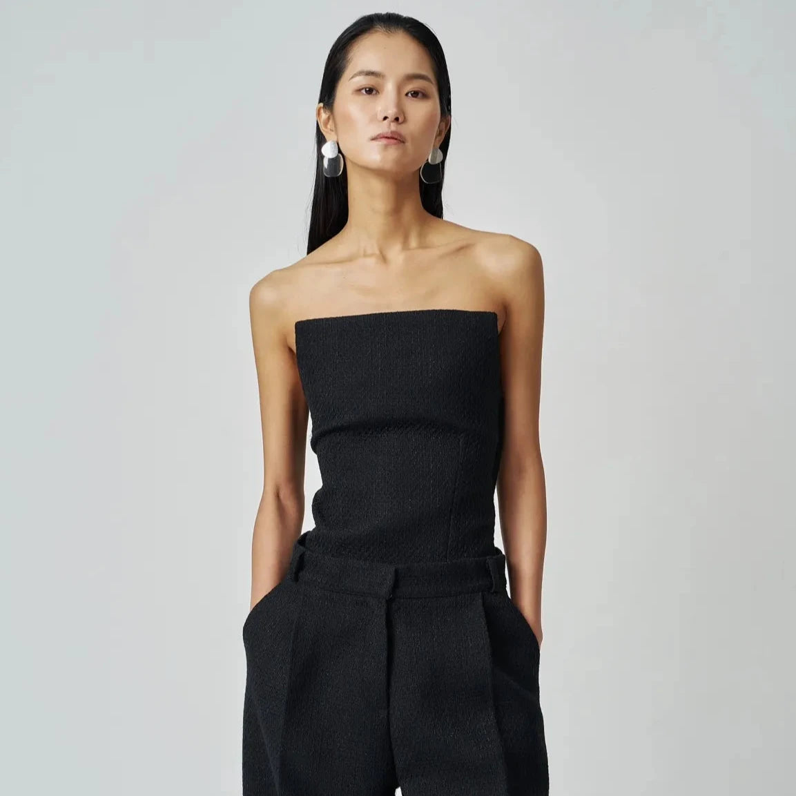 Black Tweed Top
