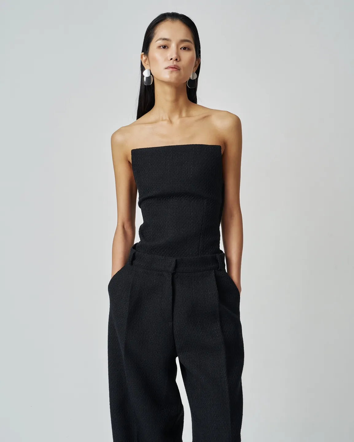 Black Tweed Top