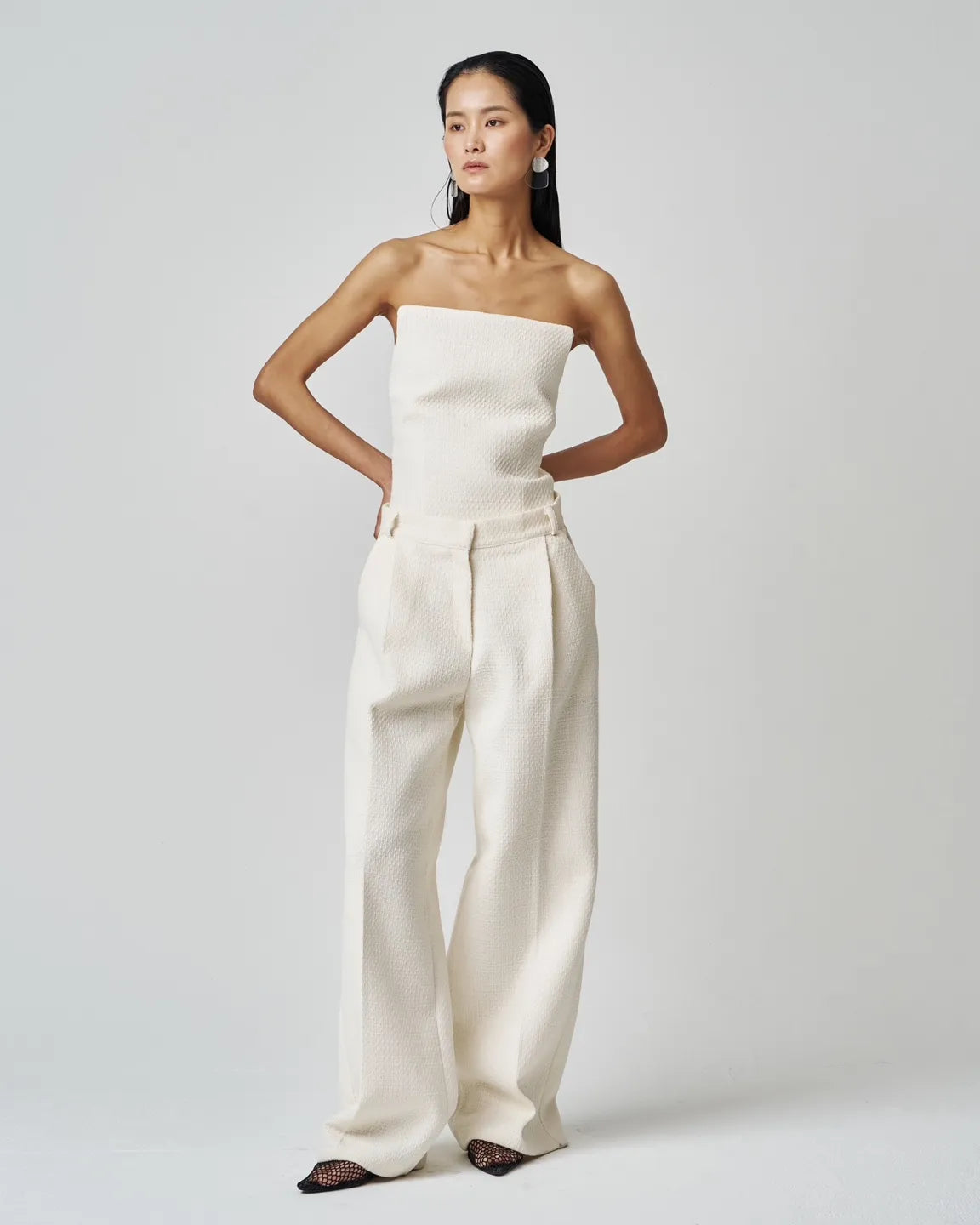 Ivory Tweed Pants