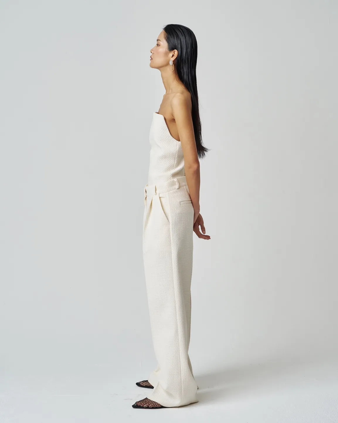 Ivory Tweed Pants