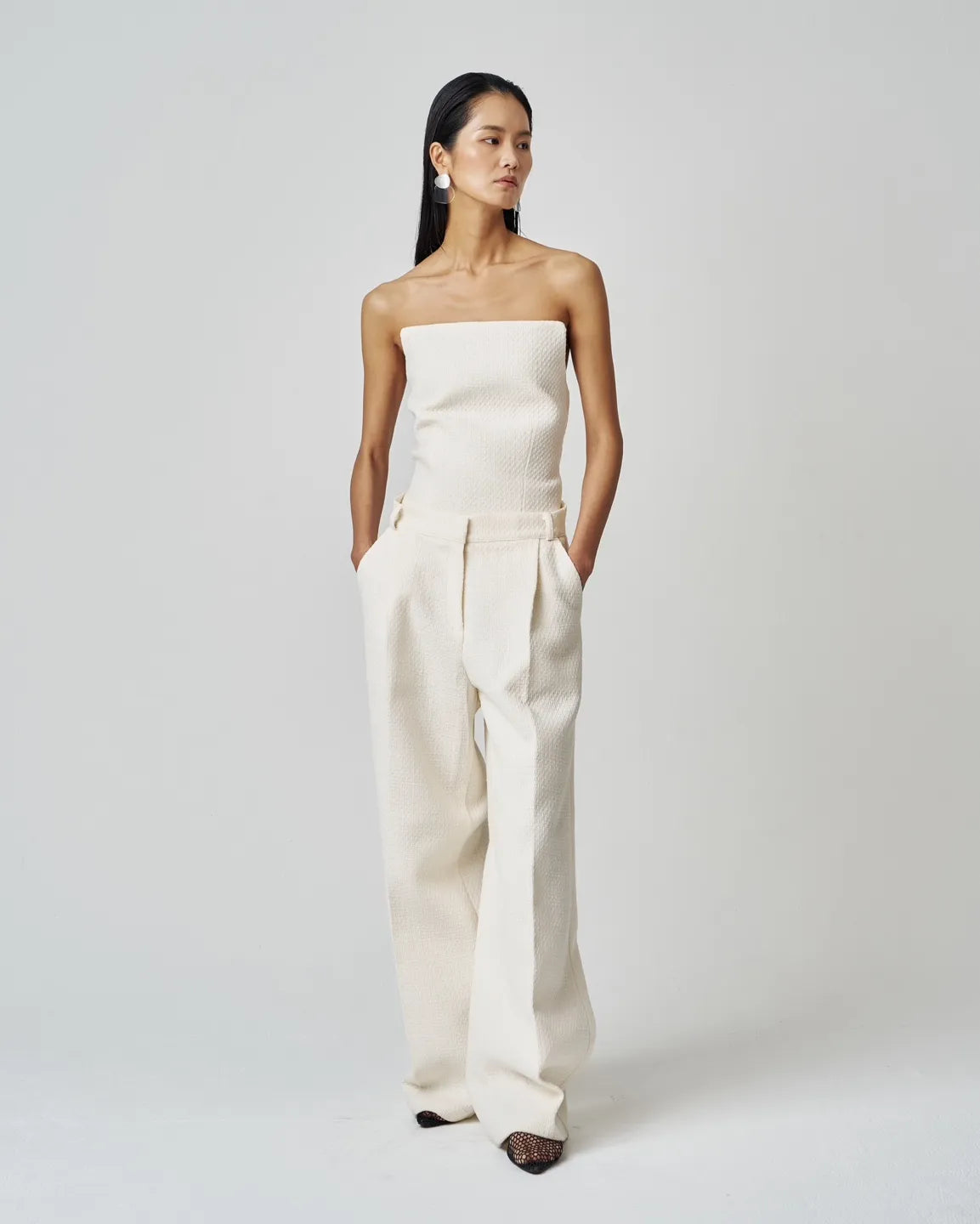 Ivory Tweed Pants