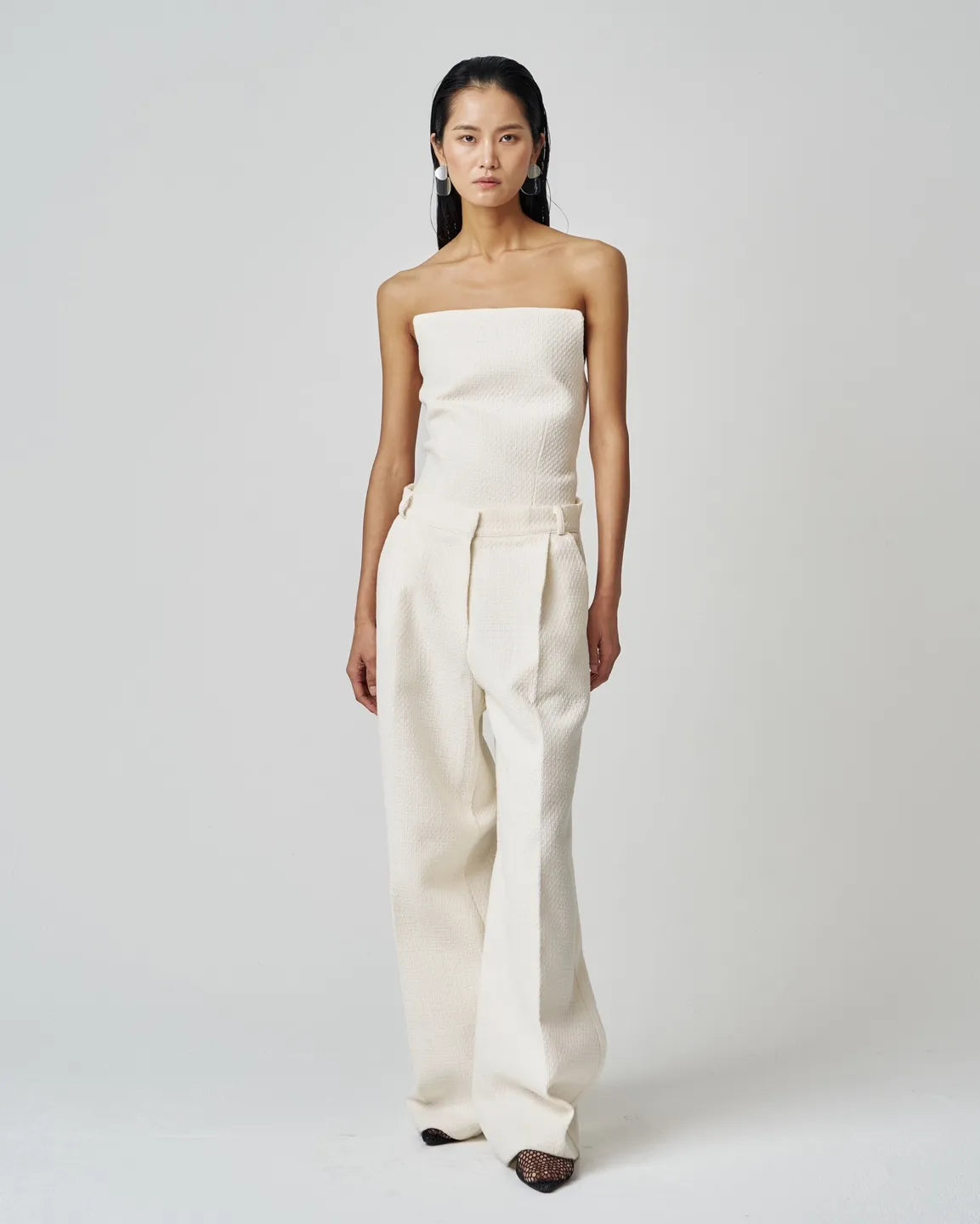 Ivory Tweed Pants