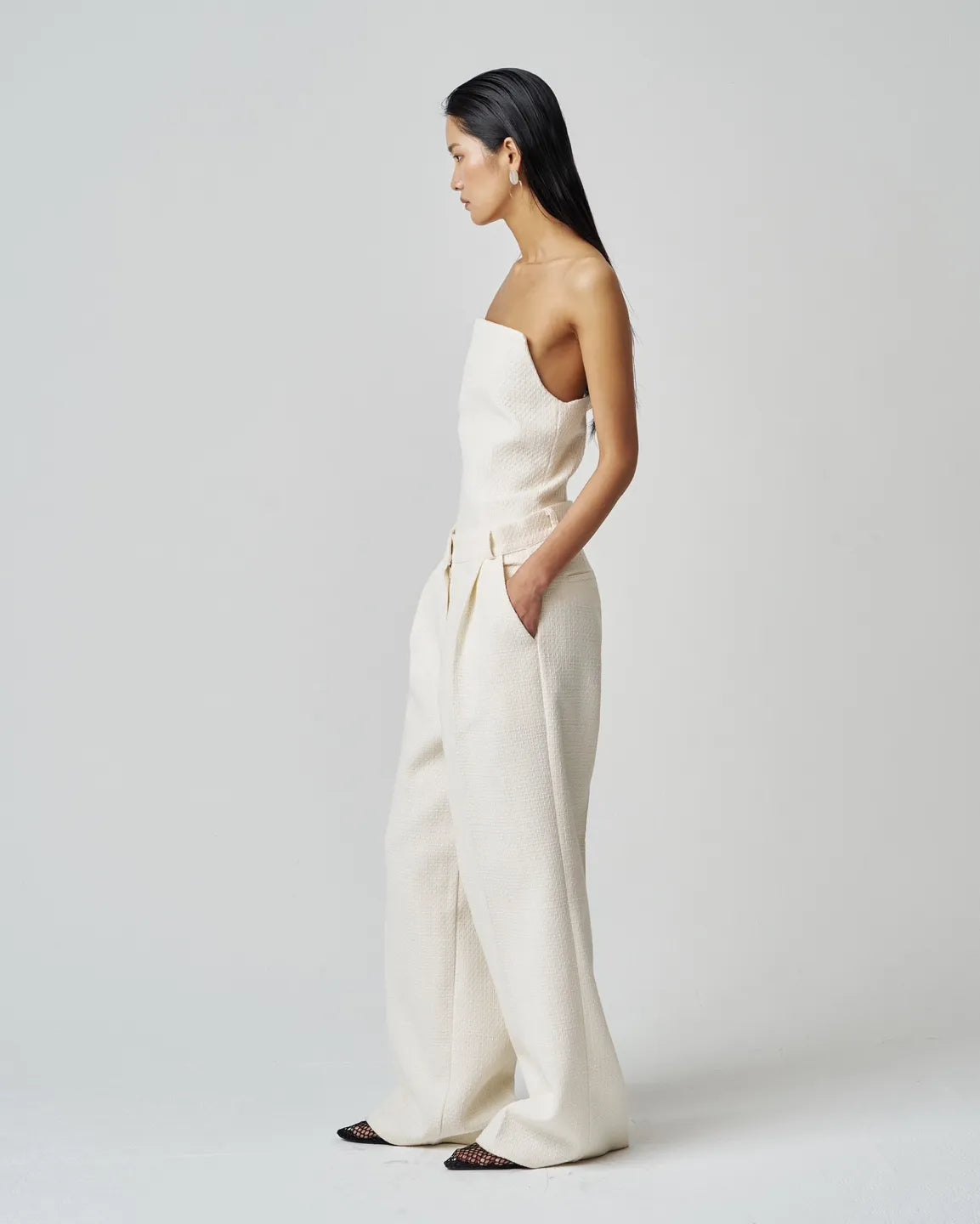 Ivory Tweed Pants