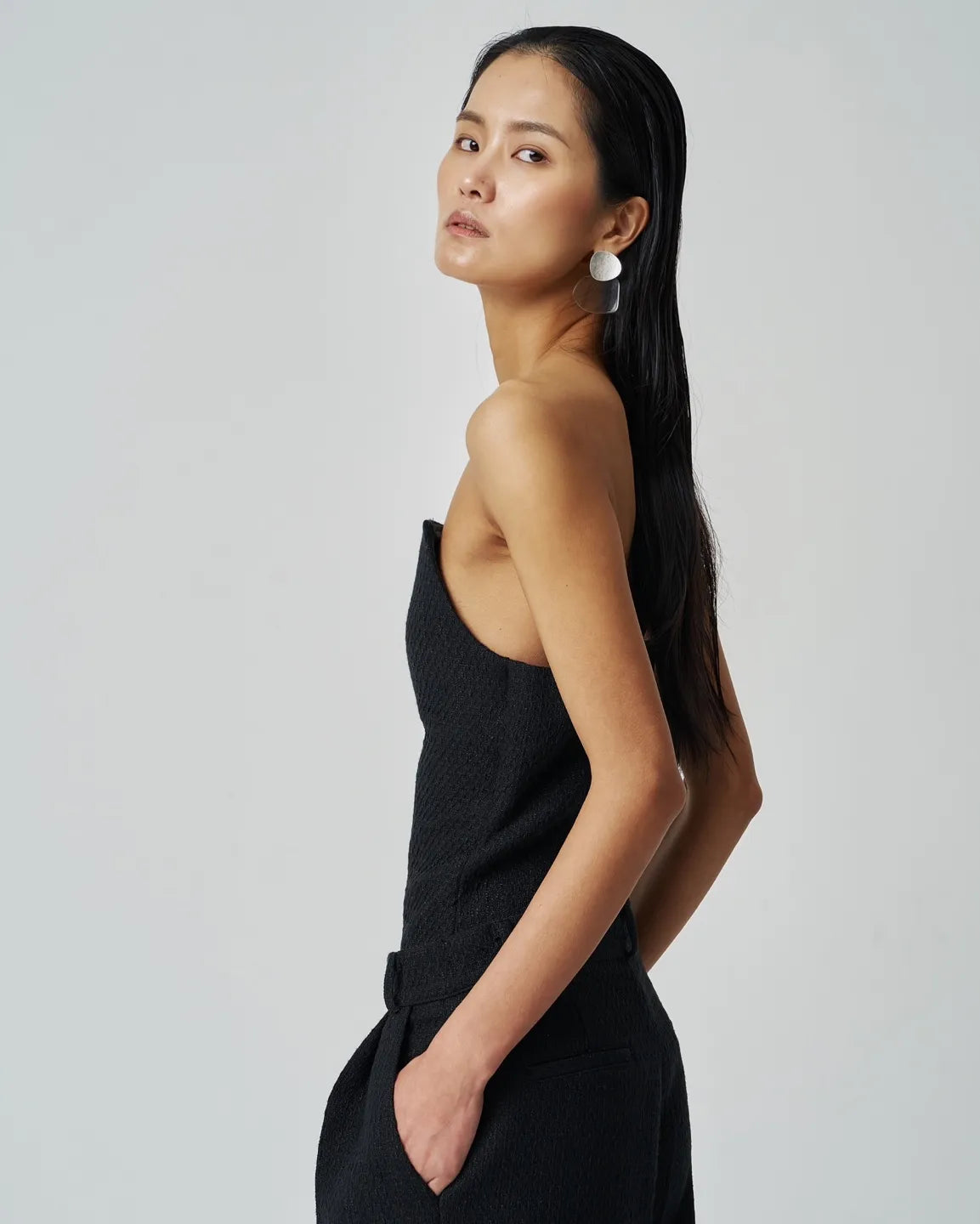 Black Tweed Top