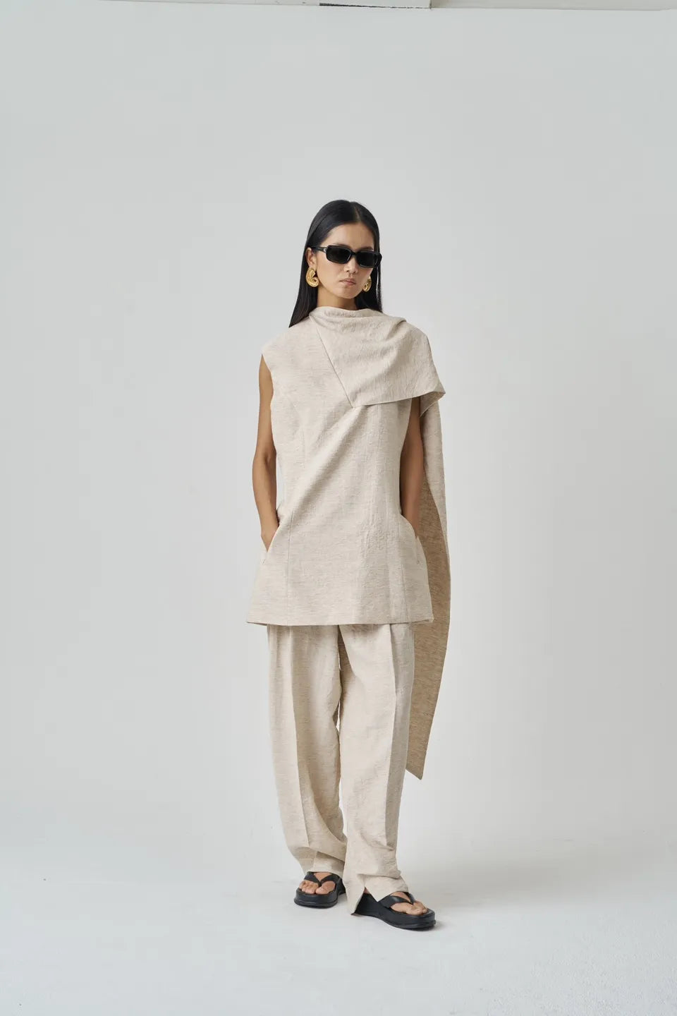 The Scarf Dress Beige