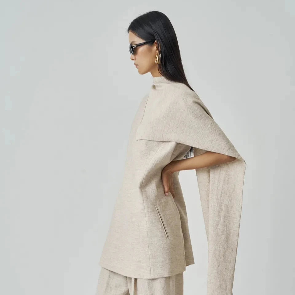 The Scarf Dress Beige