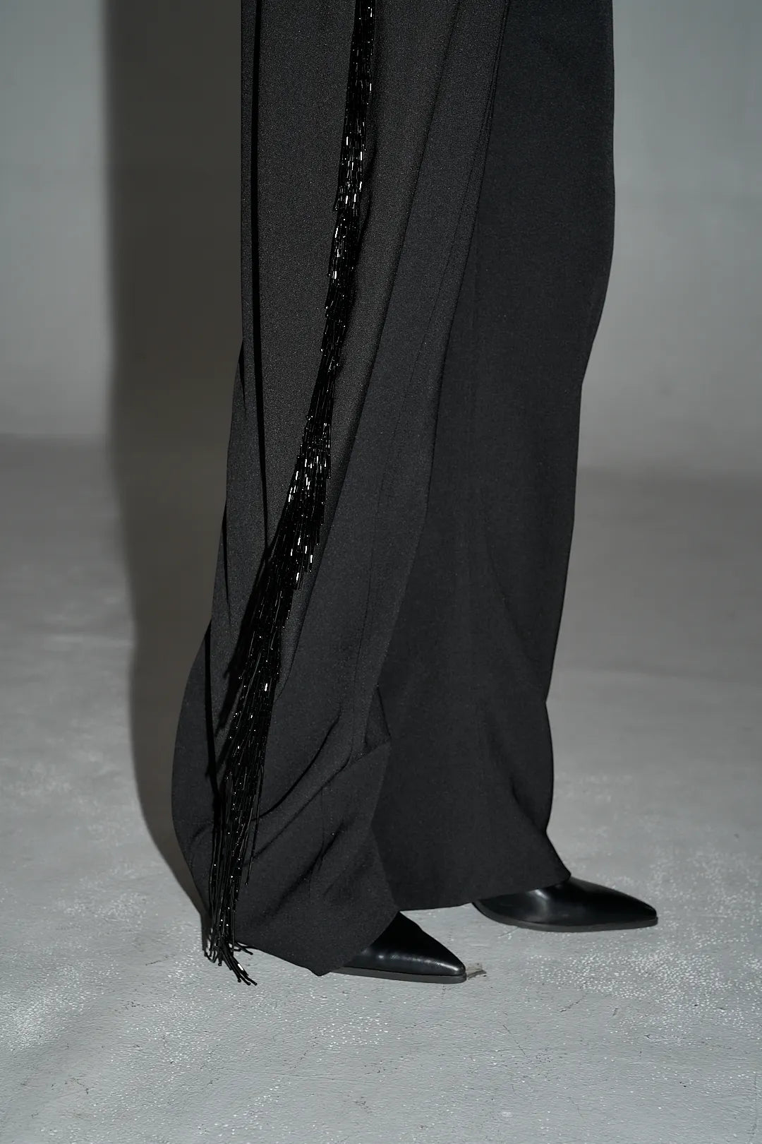 The Black Cut Pants with beads