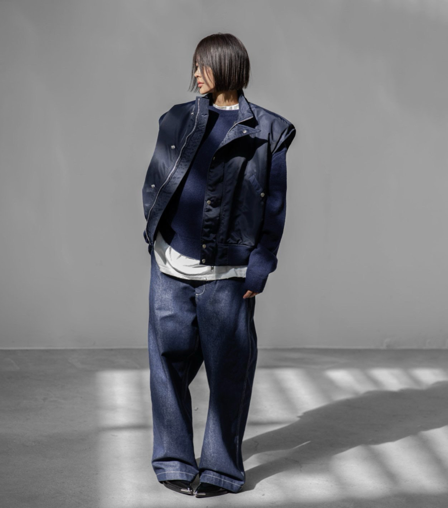 Oversized Padded Shoulder Bomber Vest