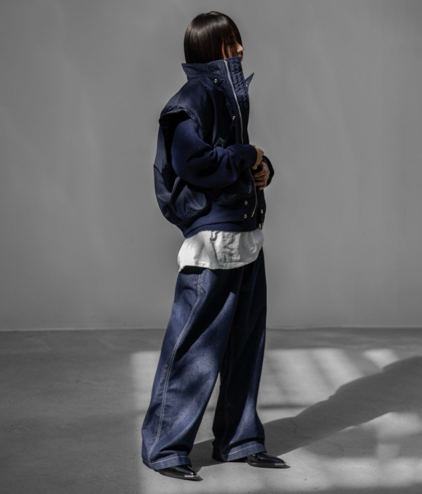 Oversized Padded Shoulder Bomber Vest