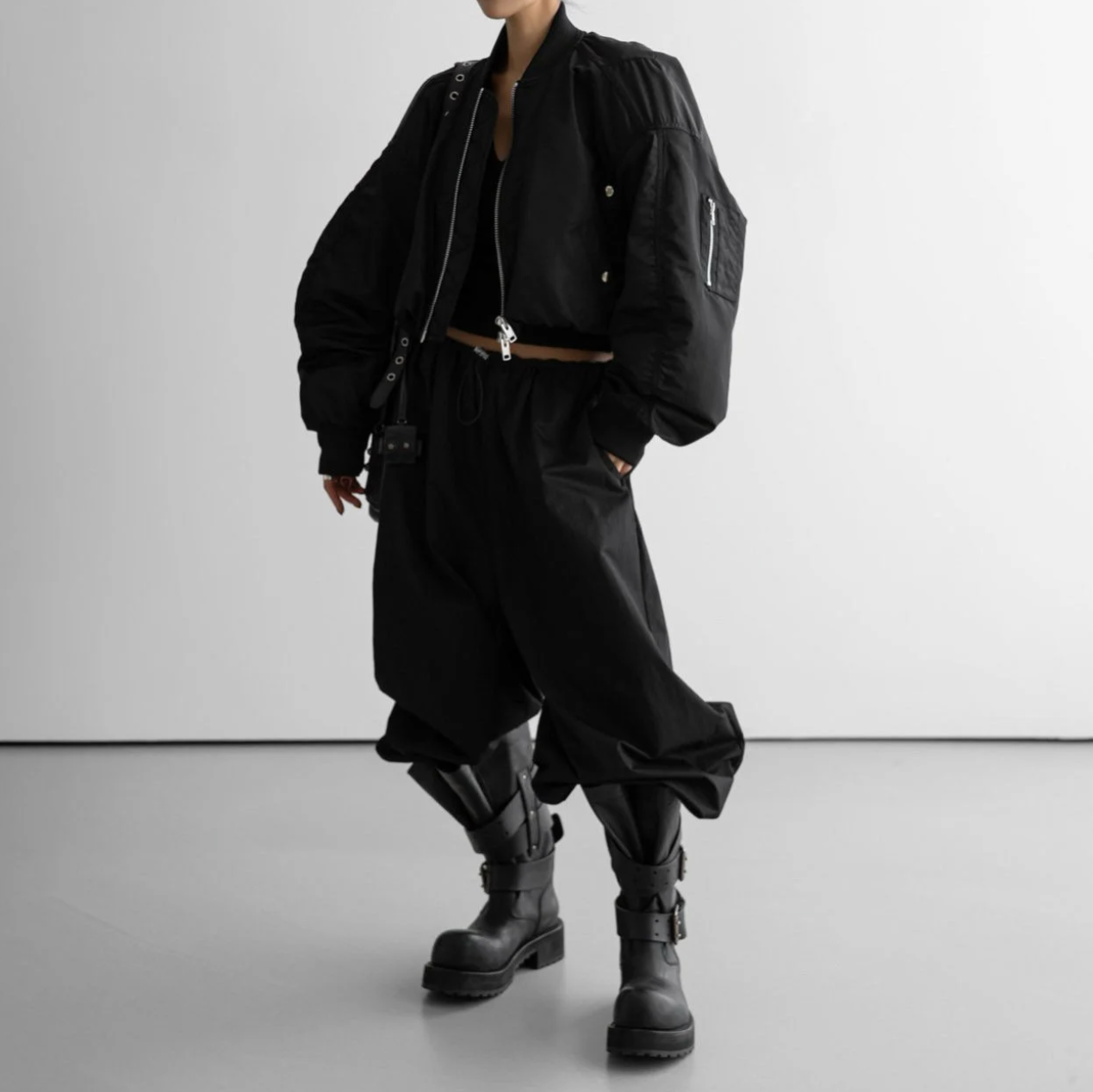 The Cropped Balloon Bomber Jacket