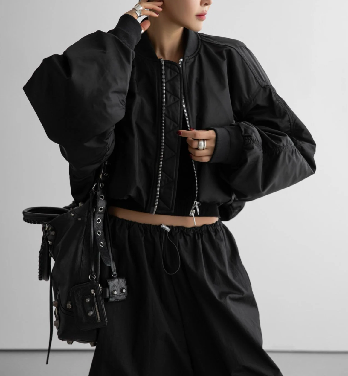 The Cropped Balloon Bomber Jacket