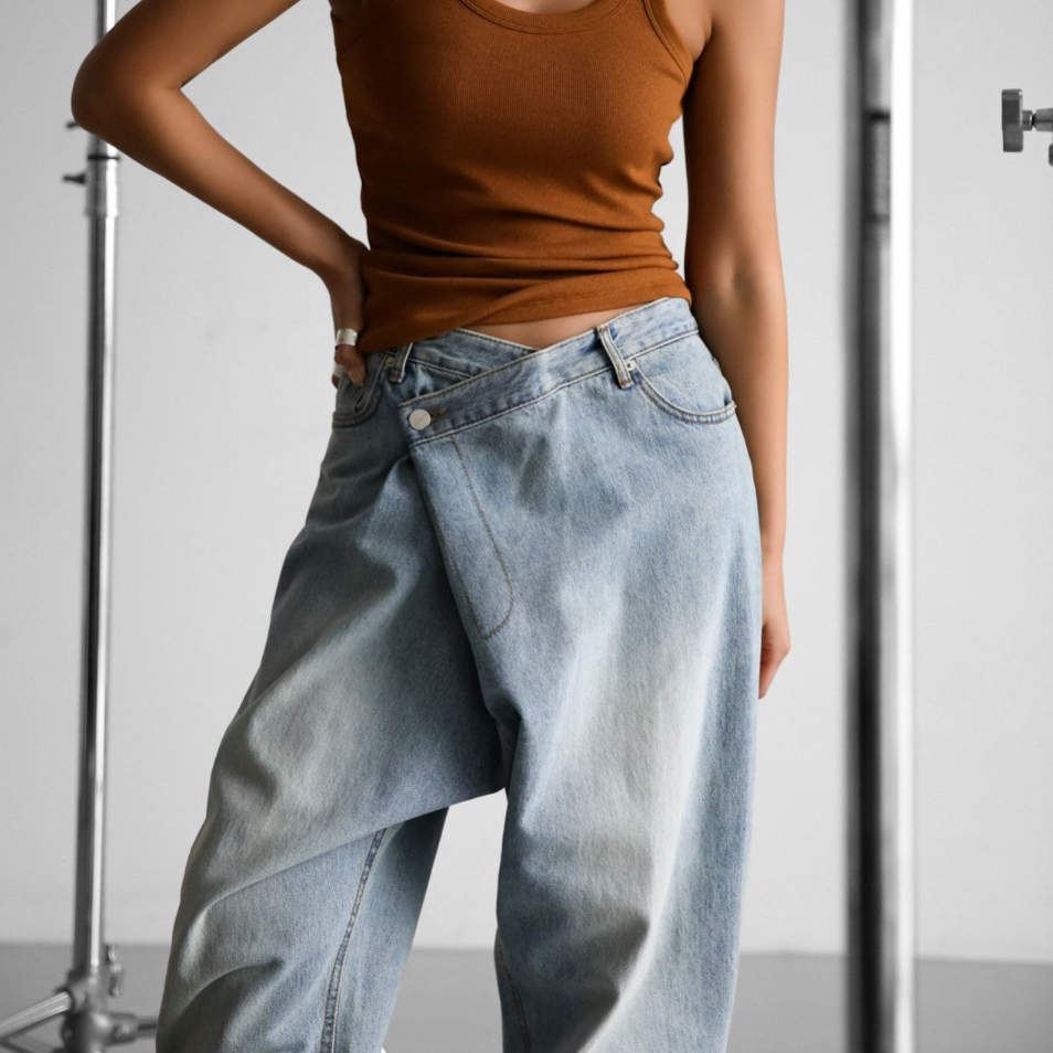 Asymmetric Long Denim