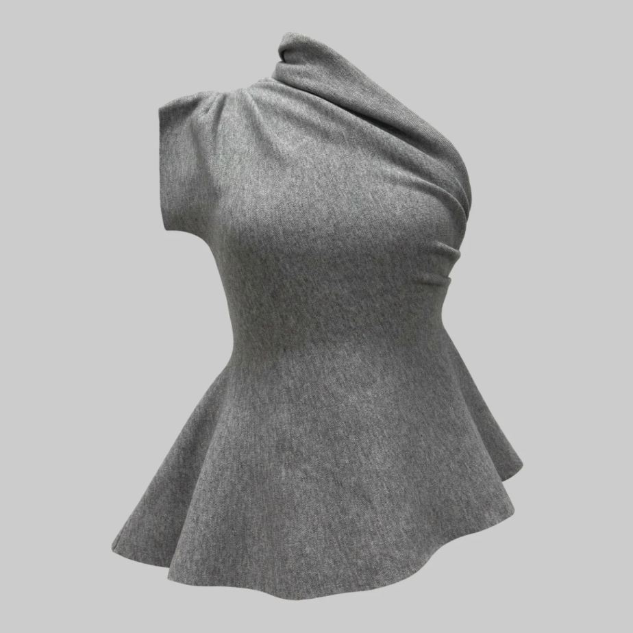 One Shoulder Peplum Top