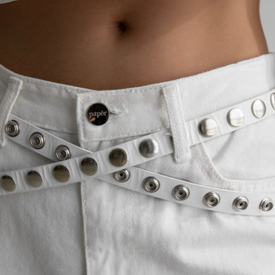 Snap Detail Two Stripe Belt