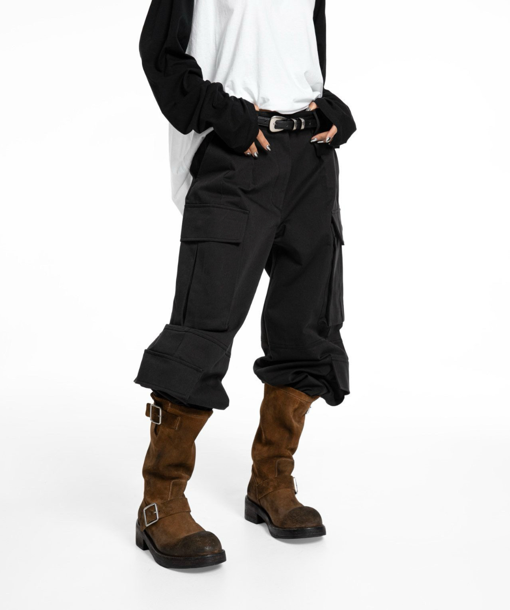 Double Cargo Pants - Black