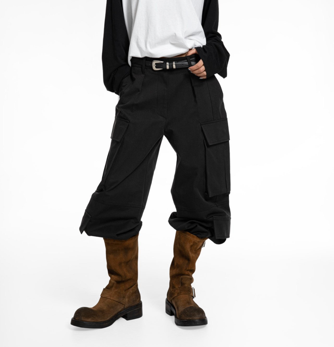 Double Cargo Pants - Black