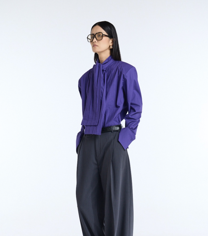 The Sculpted Pleat Cotton Shirt