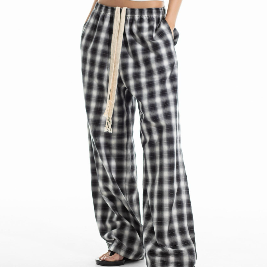 Oversized Plaid Check Trousers