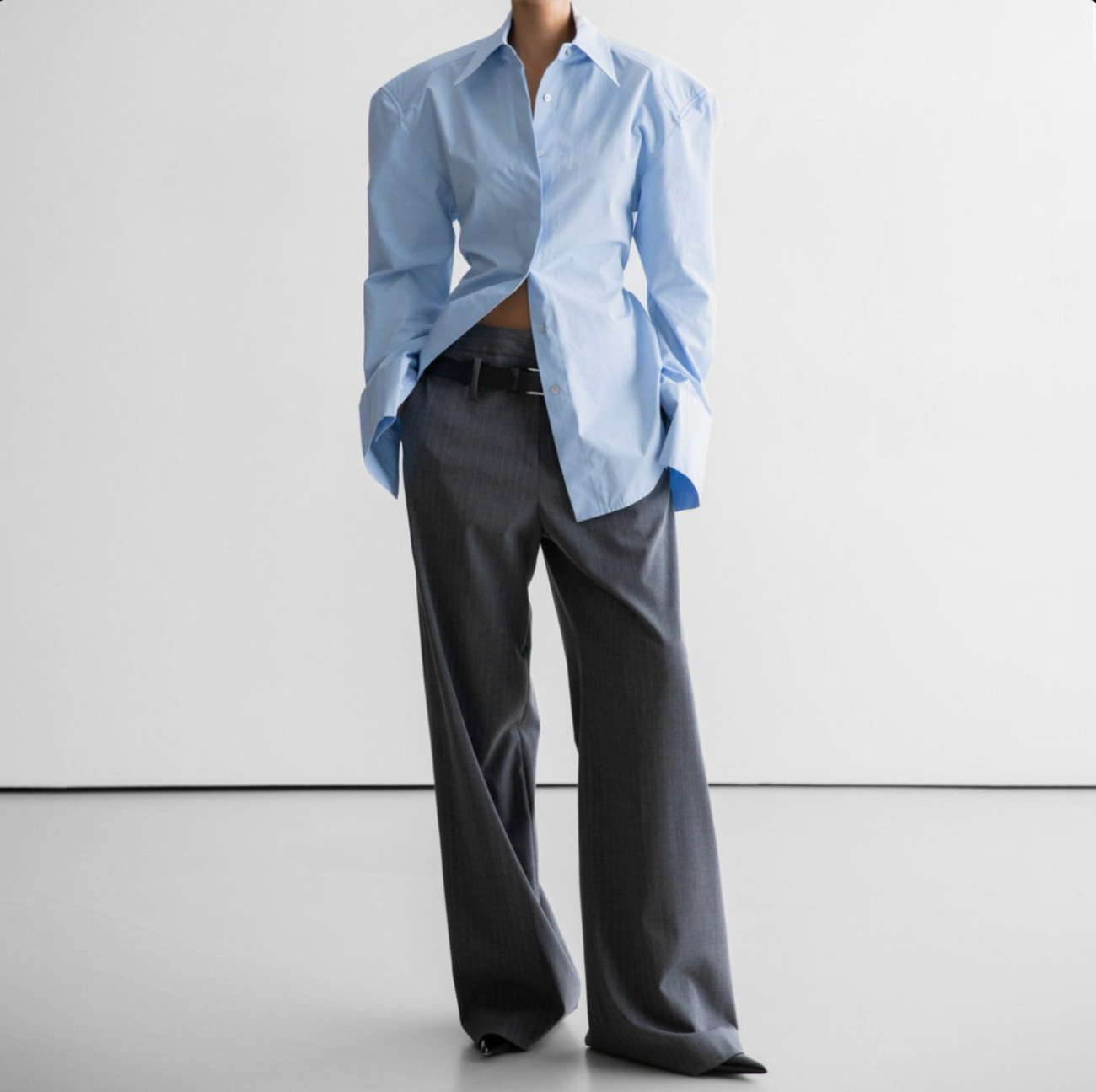 The Padded Shoulder Cotton Shirt
