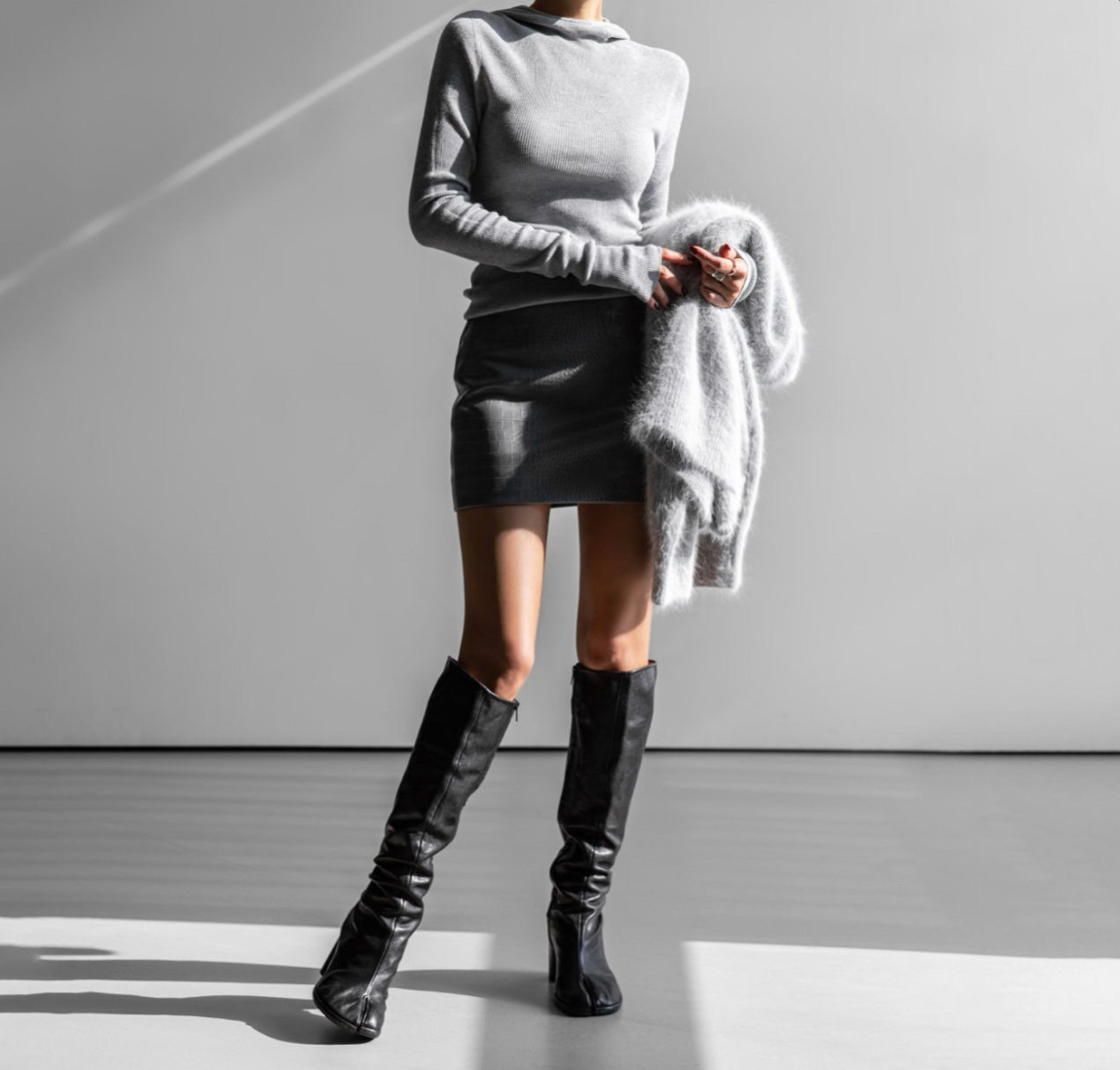 Crocodile Pattern Mini Skirt