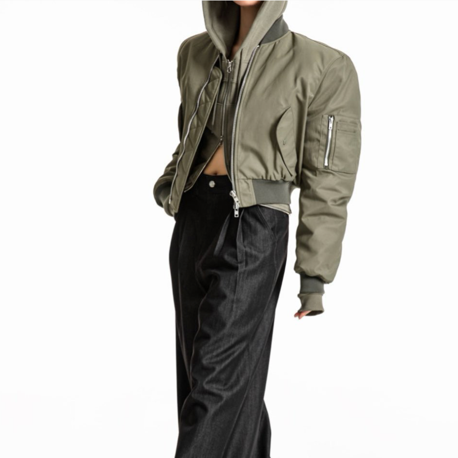 Cropped Bomber Jacket