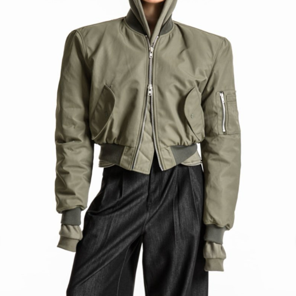 Cropped Bomber Jacket