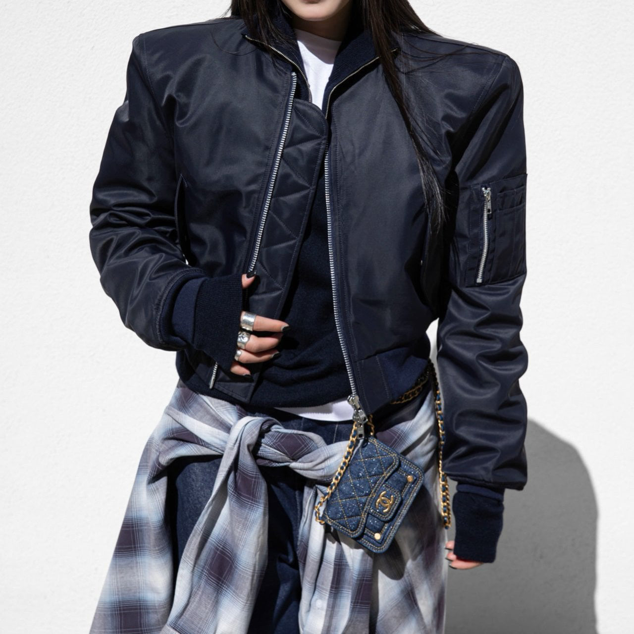 Cropped Bomber Jacket