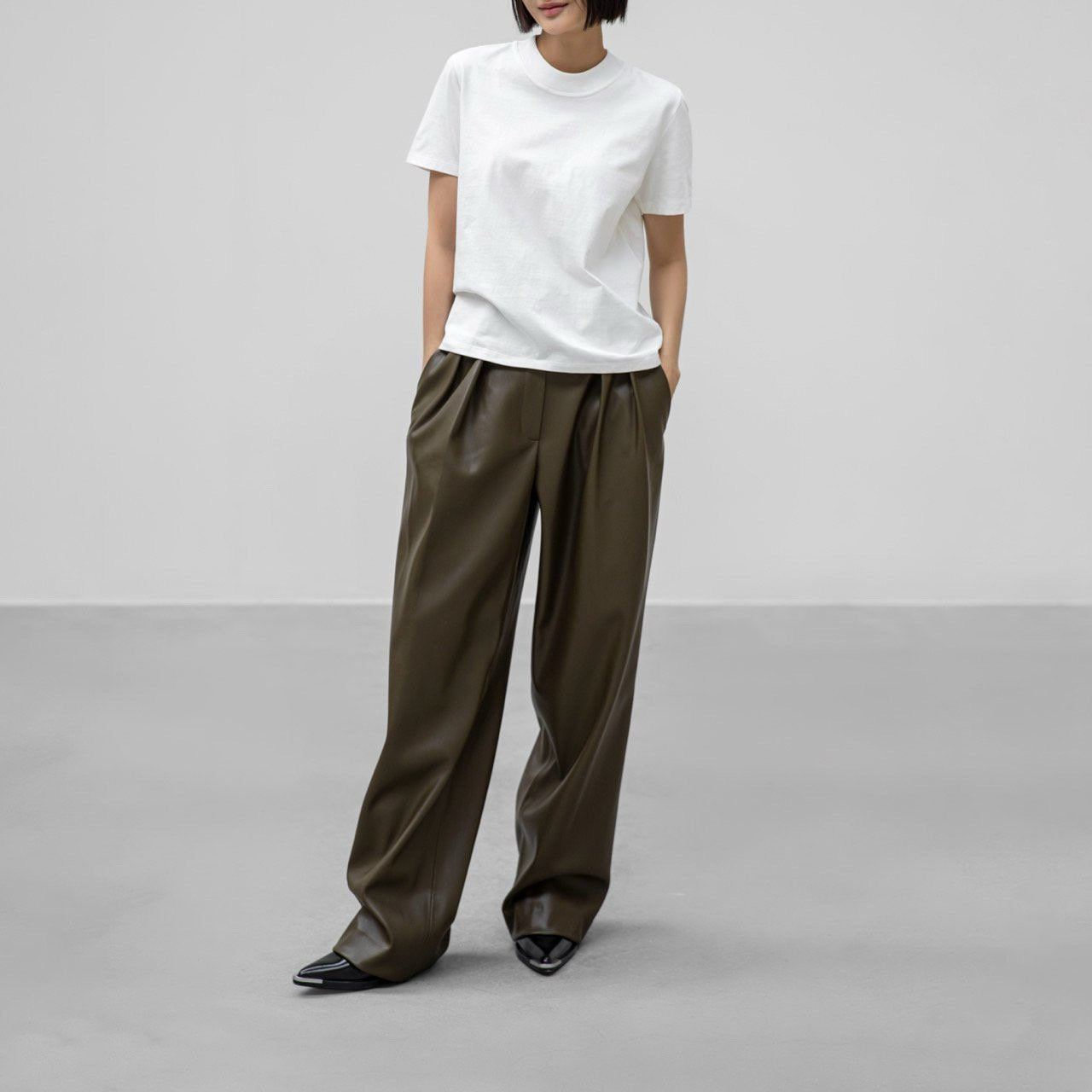 Crew Neck Round Slim T Shirt