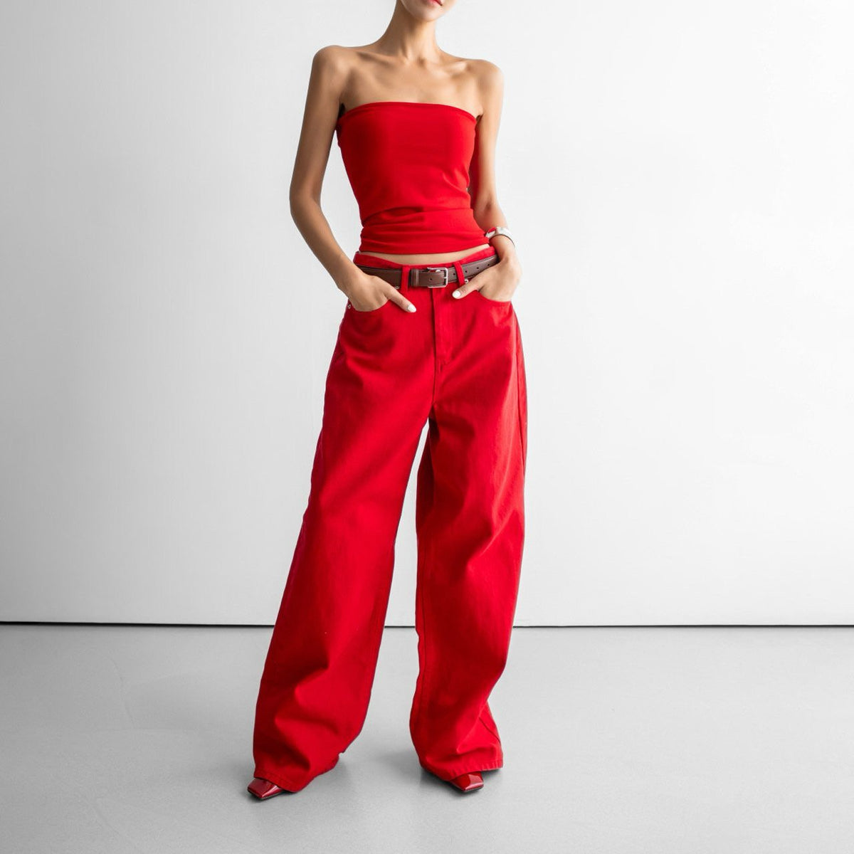 Statement Wide-Leg Denim Jeans