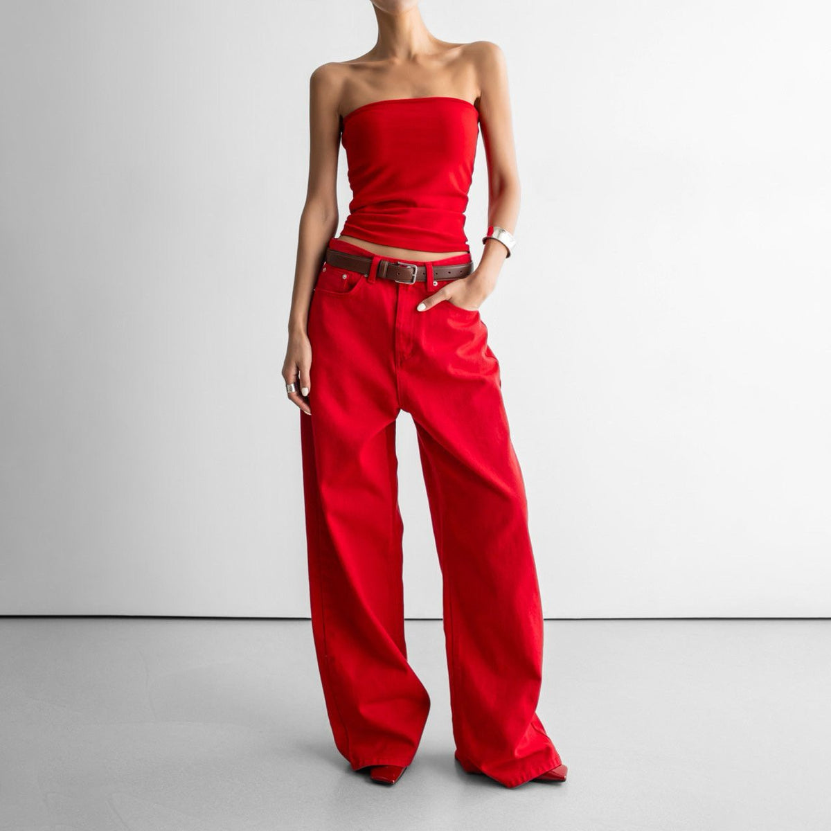 Statement Wide-Leg Denim Jeans