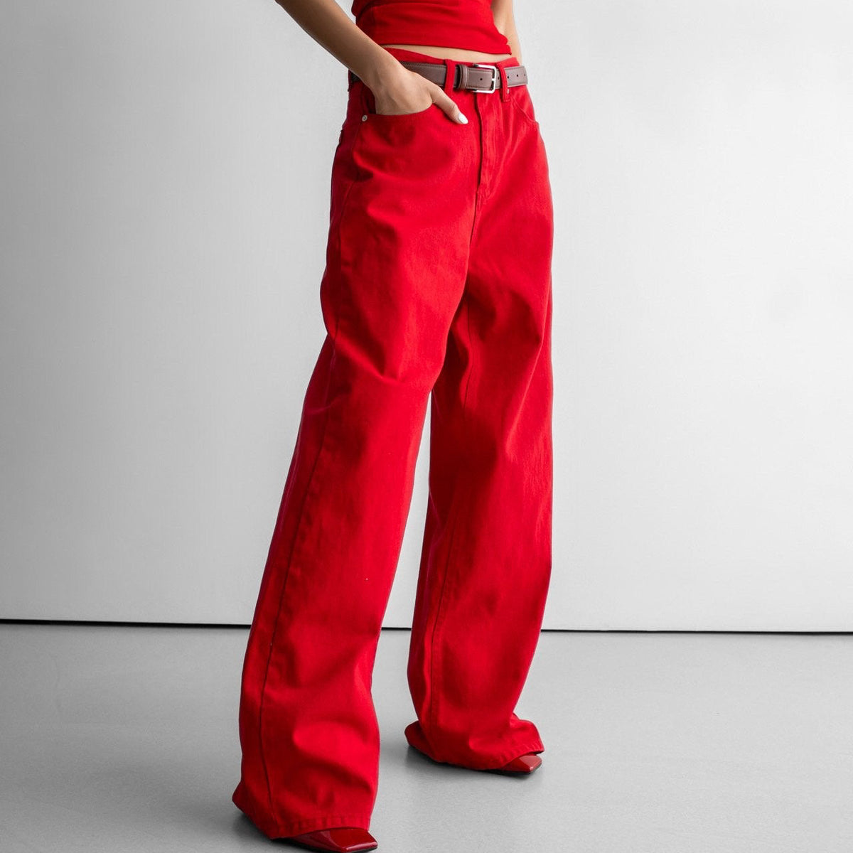 Statement Wide-Leg Denim Jeans