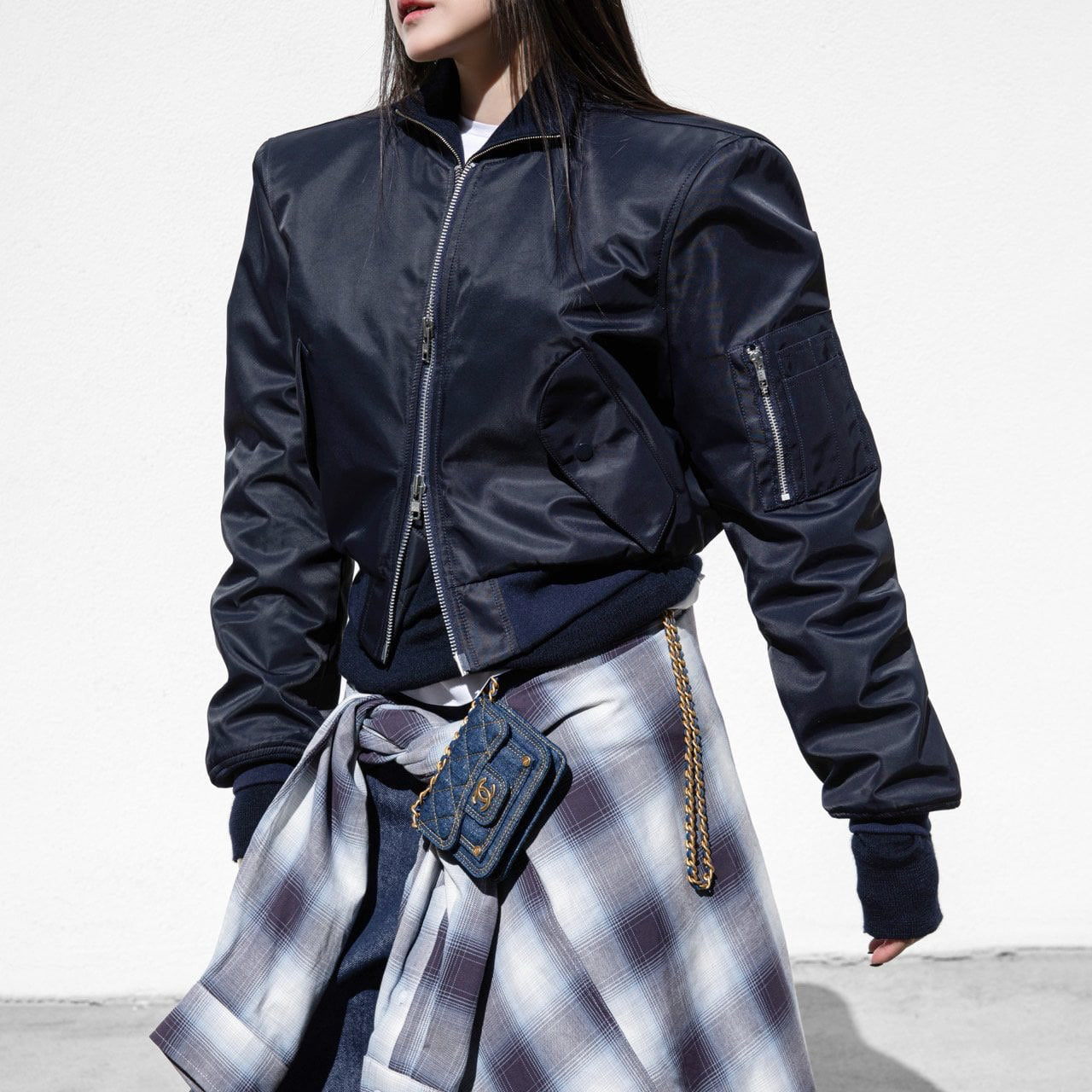 Cropped Bomber Jacket