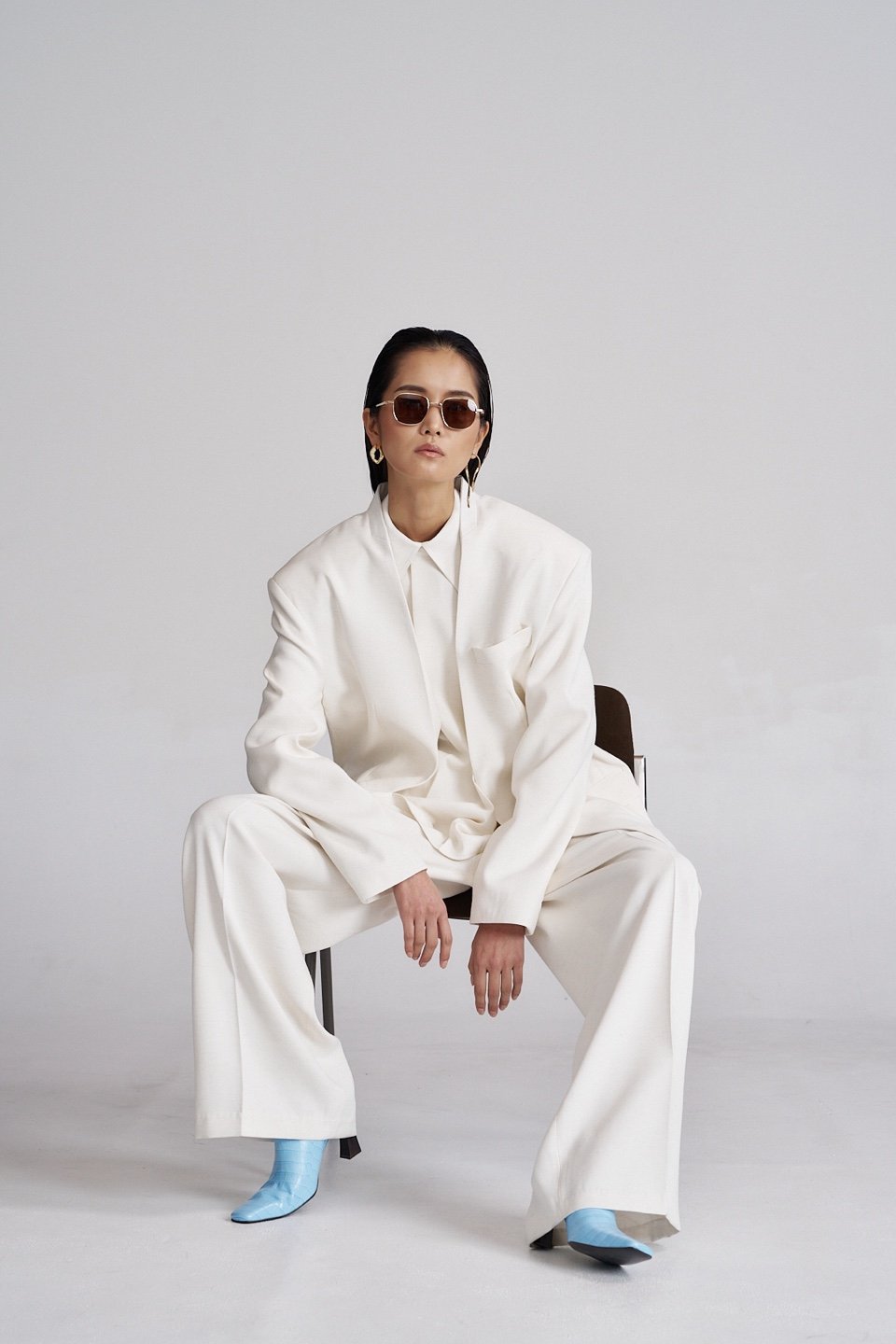 Long White Linen Coat