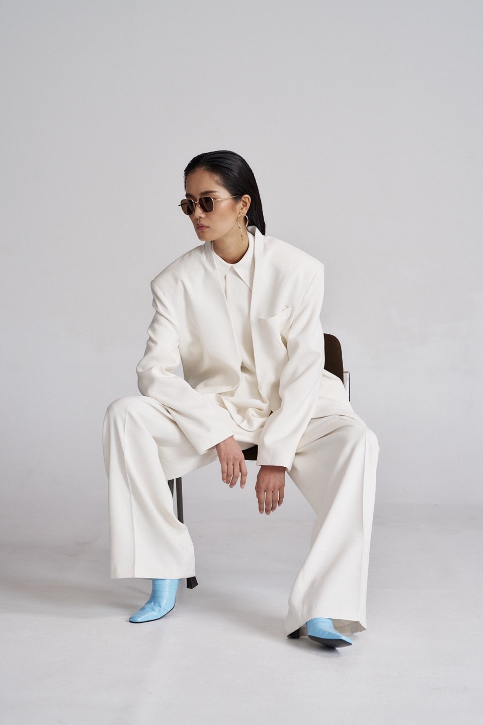 Long White Linen Coat