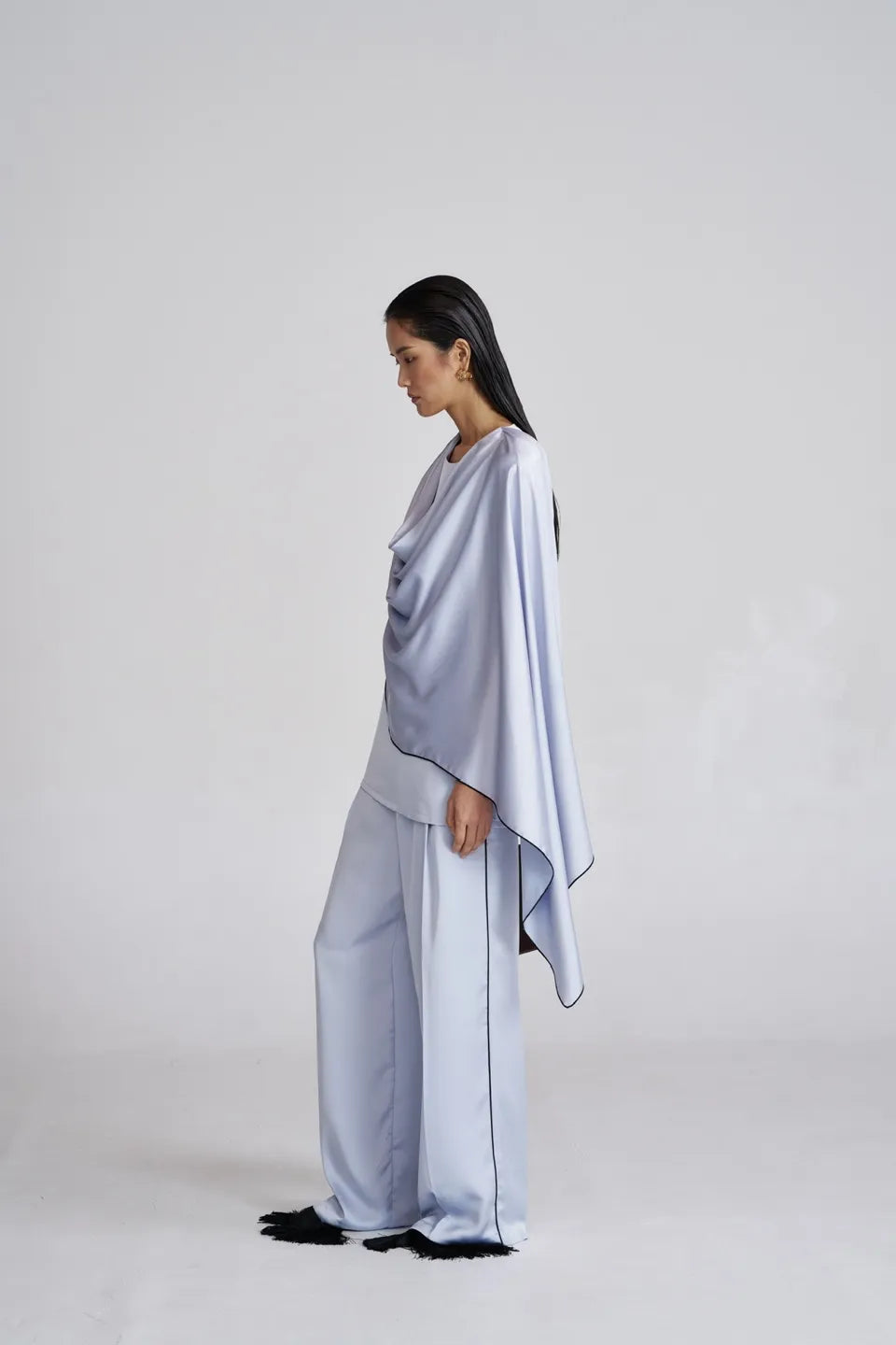 Skyblue Satin Pants